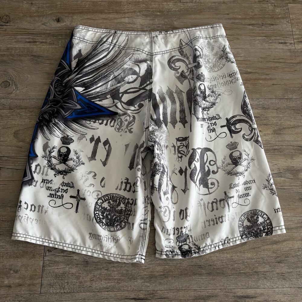 MMA Elite Board Shorts Men M (Fits 34’’) Cross Wings Unlined Fight Swim Trunks